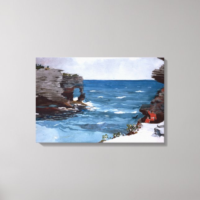 Winslow Homer Rocky Shore, Bermuda Canvas Print (Front)