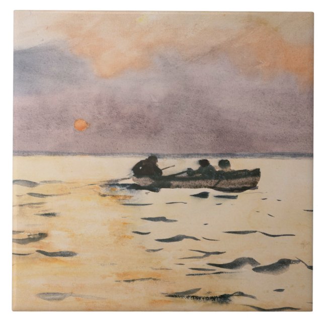 Winslow Homer - Rowing Home Tile (Front)