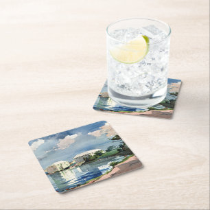 Winslow Homer, Salt Kettle, Bermuda Square Paper Coaster