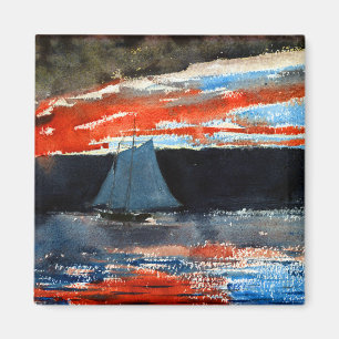 Winslow Homer Schooner at Sunset Magnet
