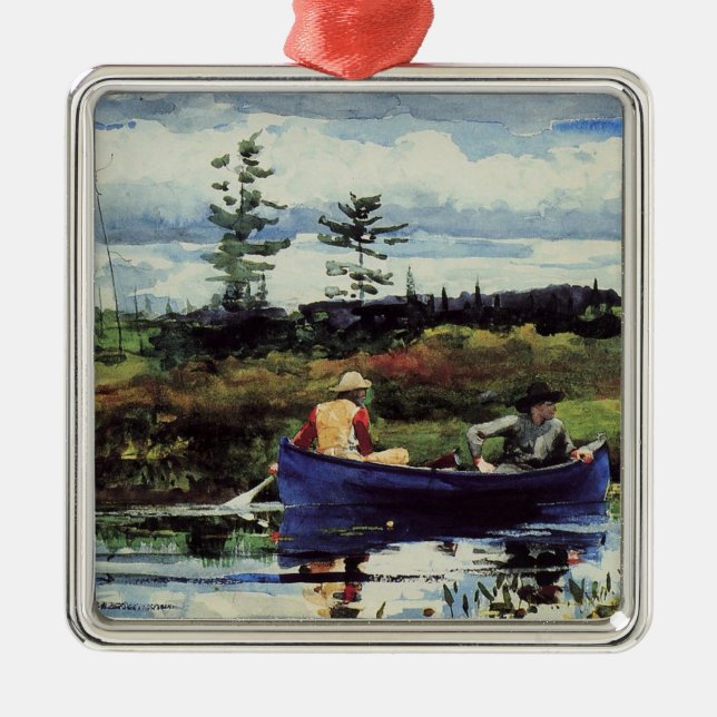 Winslow Homer: The Blue Boat, 1892, artwork Metal Ornament (Front)