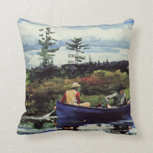Winslow Homer: The Blue Boat, 1892, artwork Throw Pillow