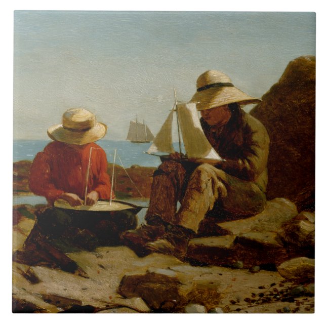 Winslow Homer - The Boat Builders Tile (Front)