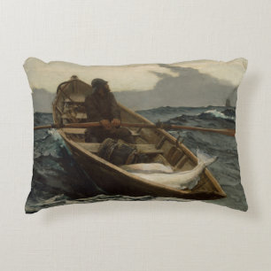 Winslow Homer - The Fog Warning Accent Pillow