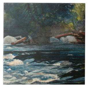 Winslow Homer - The Rapids, Hudson River Tile