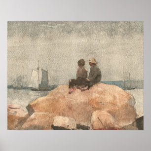 Winslow Homer - Two Boys Watching Schooners Poster