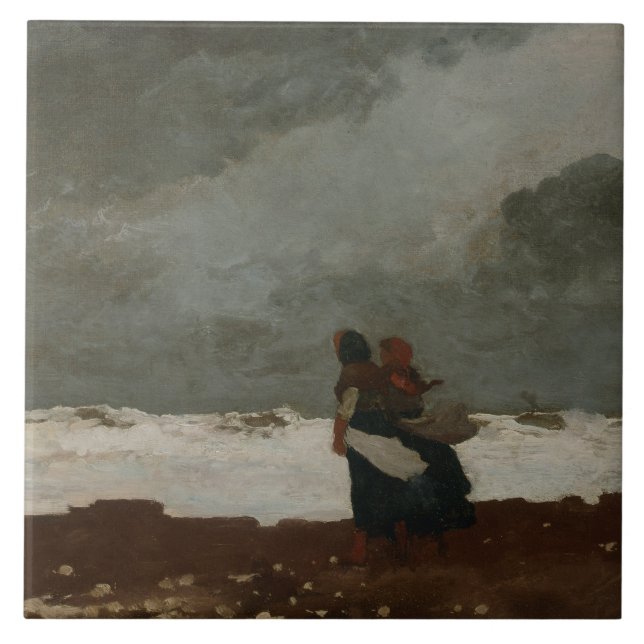 Winslow Homer - Two Figures by the Sea Tile (Front)