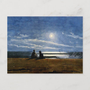 Winslow Homer watercolor, Moonlight Postcard