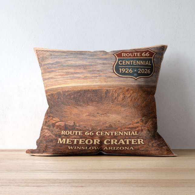 Winslow Meteor Crater Route Centennial Throw Pillow (Creator Uploaded)