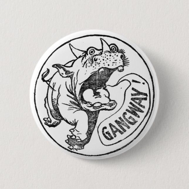 Winsor McCay's Legion of Ripsnorters' Rhinocerous  2 Inch Round Button (Front)