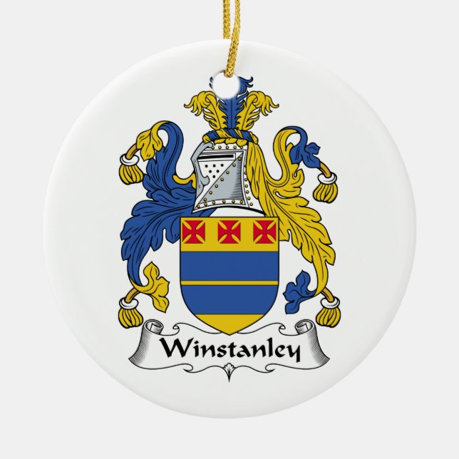 Winstanley Family Crest Ceramic Ornament (Front)