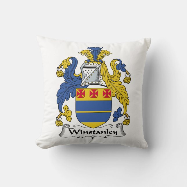 Winstanley Family Crest Throw Pillow (Front)