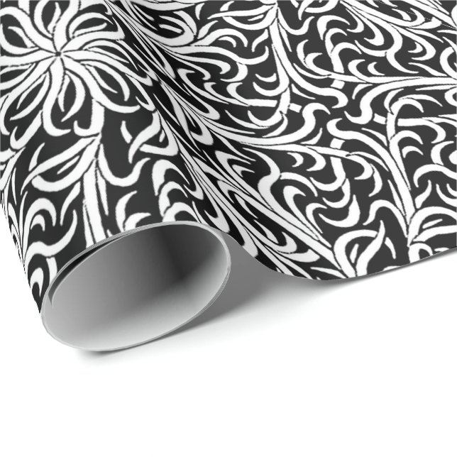 Winston Black and White Wrapping Paper (Roll Corner)