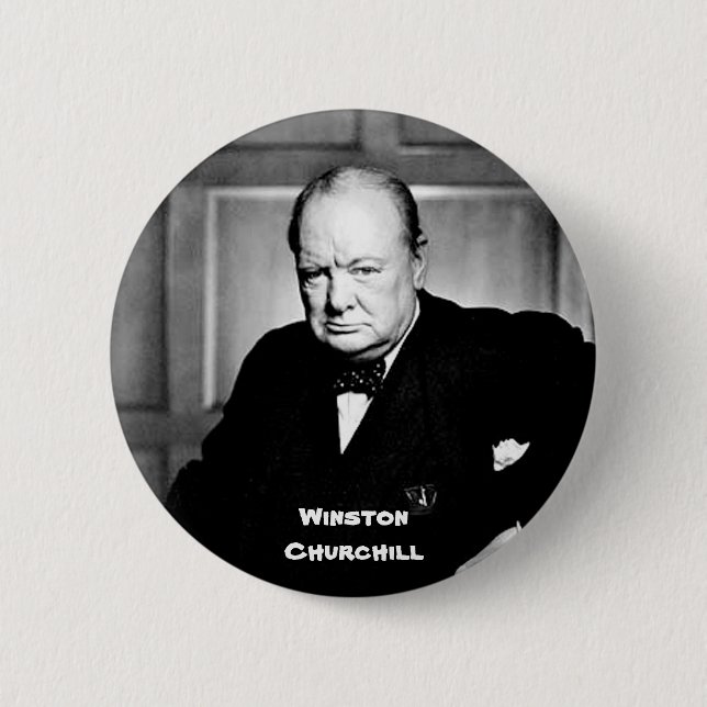 Winston Churchill 2 Inch Round Button (Front)