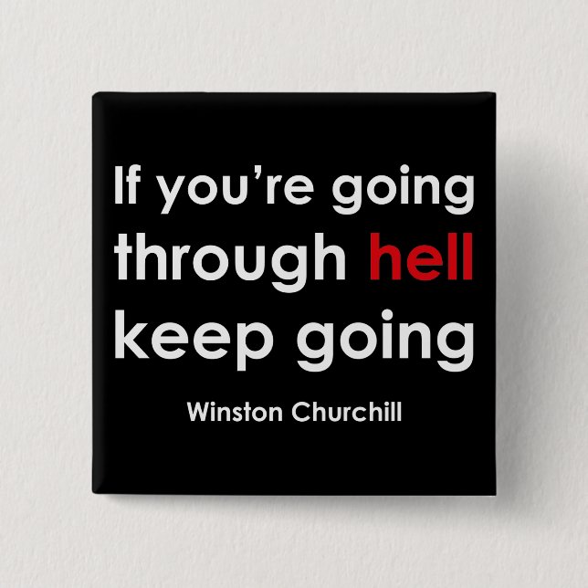 Winston Churchill 2 Inch Square Button (Front)