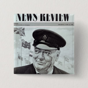 Winston Churchill 2 Inch Square Button