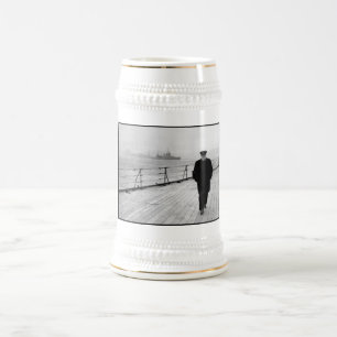 Winston Churchill At Sea Beer Stein