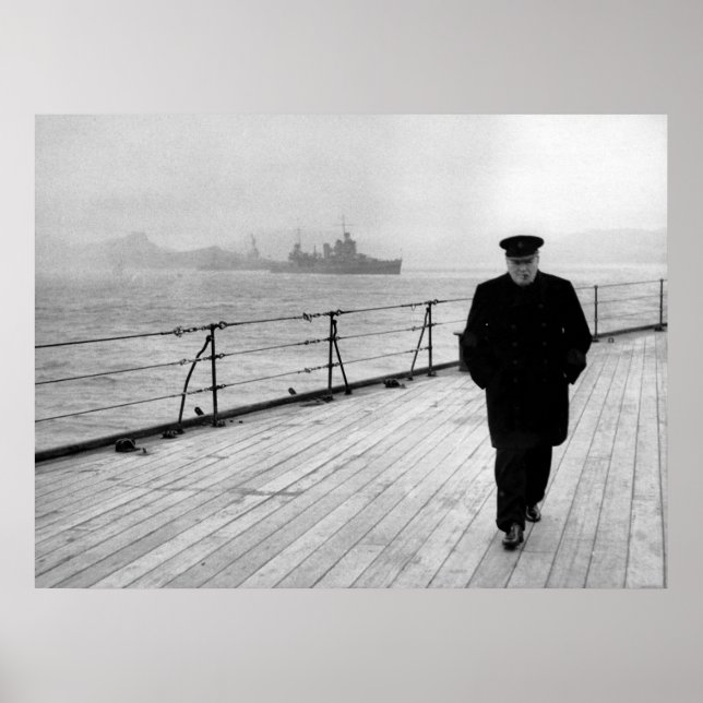 Winston Churchill At Sea Poster (Front)