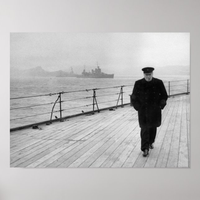 Winston Churchill At Sea Poster (Front)