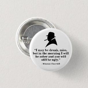 Winston Churchill Badge - Quote 20 1 Inch Round Button