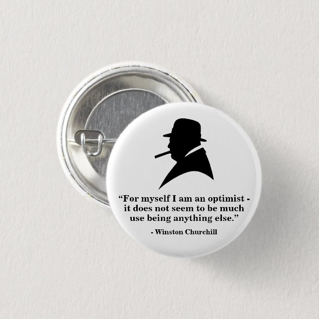 Winston Churchill Badge - Quote 6 1 Inch Round Button (Front & Back)