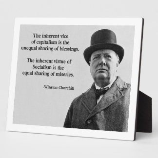 Winston Churchill Capitalism Quote Plaque