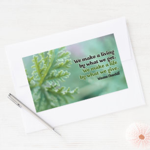 Winston Churchill Inspirational Quote "A life" Sticker