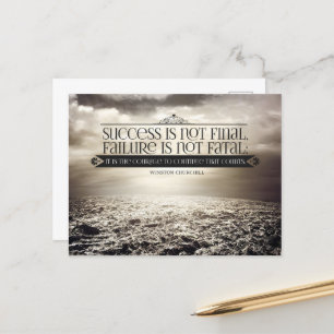Winston Churchill Inspirational Quote "Courage" Postcard