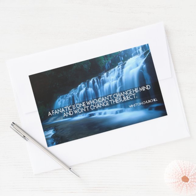 Winston Churchill Inspirational Quote "Fanatic" Sticker (Envelope)