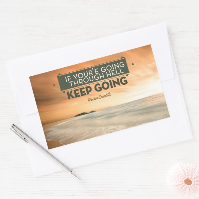 Winston Churchill Inspirational Quote "Keep going" Sticker (Envelope)