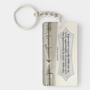 Winston Churchill Inspirational Quote Opportunity Keychain