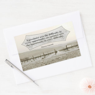 Winston Churchill Inspirational Quote Opportunity Sticker
