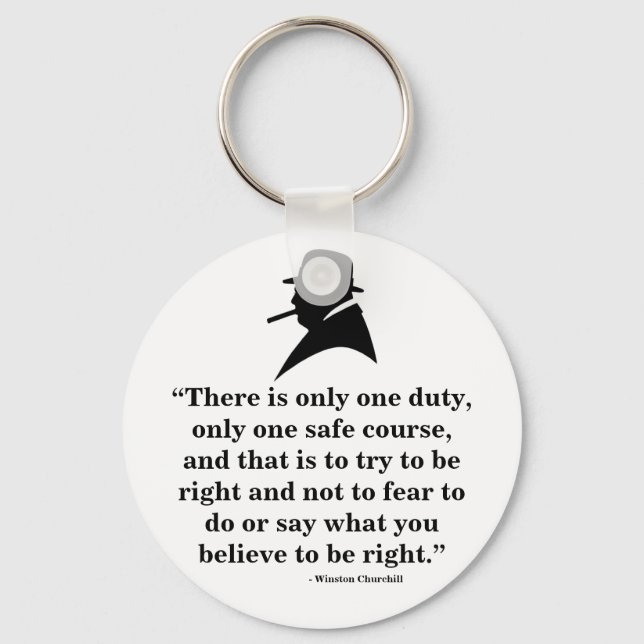 Winston Churchill Keyring - Quote 8 (Front)