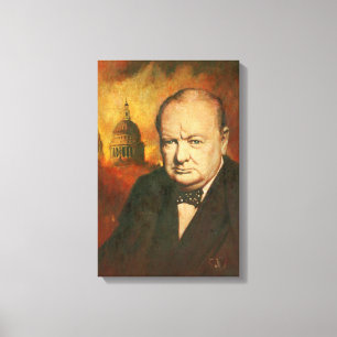 Winston Churchill Portrait Canvas Print
