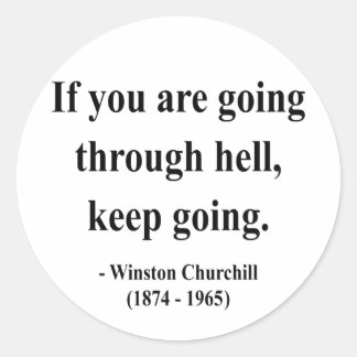 Winston Churchill Quote 4a Classic Round Sticker
