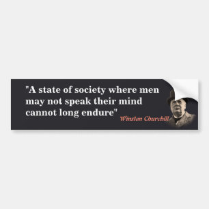 Winston Churchill Quote On Free Speech Bumper Sticker