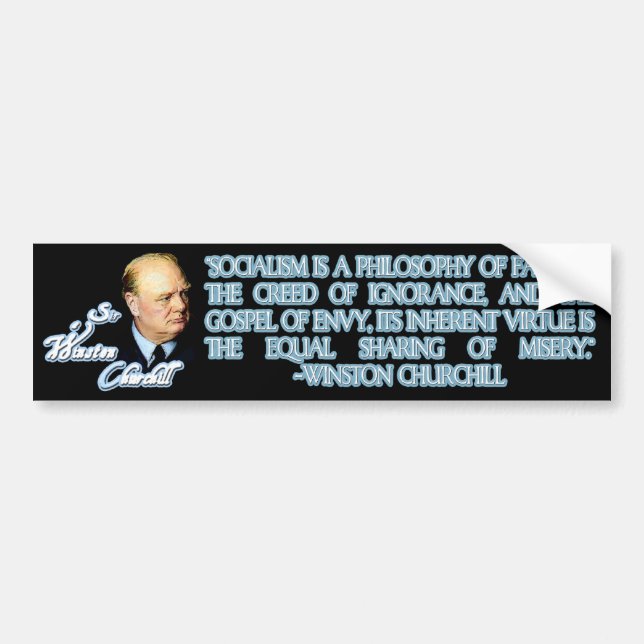 Winston Churchill Quote on Socialism Bumper Sticker (Front)