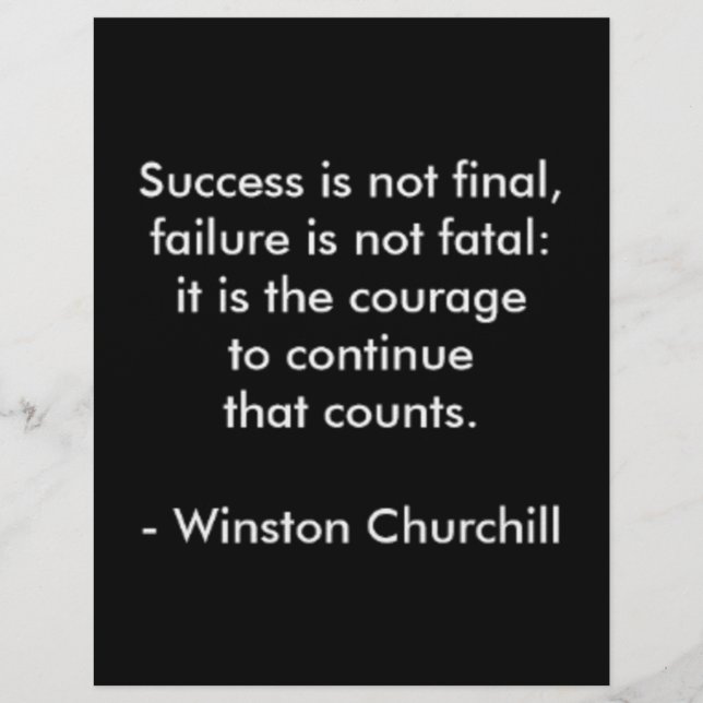 Winston Churchill Quote; Success (Front)
