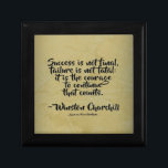 Winston Churchill Quote; Success Gift Box<br><div class="desc">Winston Churchill Quote; Success. Success is not final. Failure is not fatal; It is the courage to continue that counts. Created with a dramatic cream plaster background. Designed for you by Corbin Henry for FamousShortQuotes. This Winston Churchill Gift Box is perfect for Christmas, birthday, graduation, or everyday encouragement for those...</div>