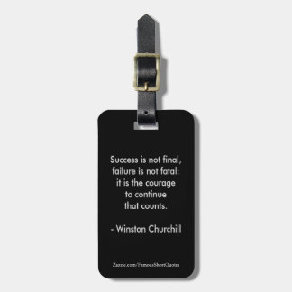 Winston Churchill Quote; Success Luggage Tag