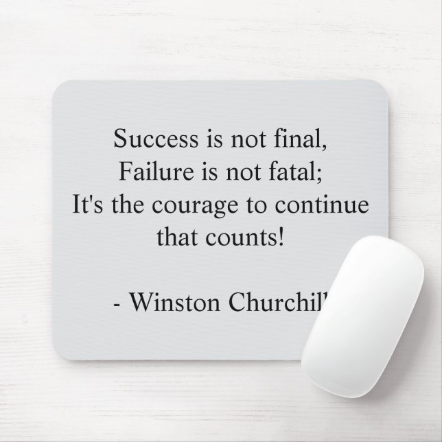 Winston Churchill Quote; Success Minimalist Mouse Pad (With Mouse)