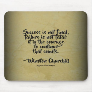 Winston Churchill Quote; Success Mouse Pad