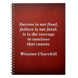 Winston Churchill Quote; Success Notebook