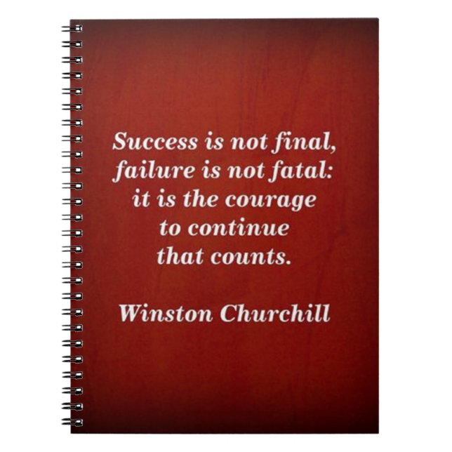 Winston Churchill Quote; Success Notebook (Front)
