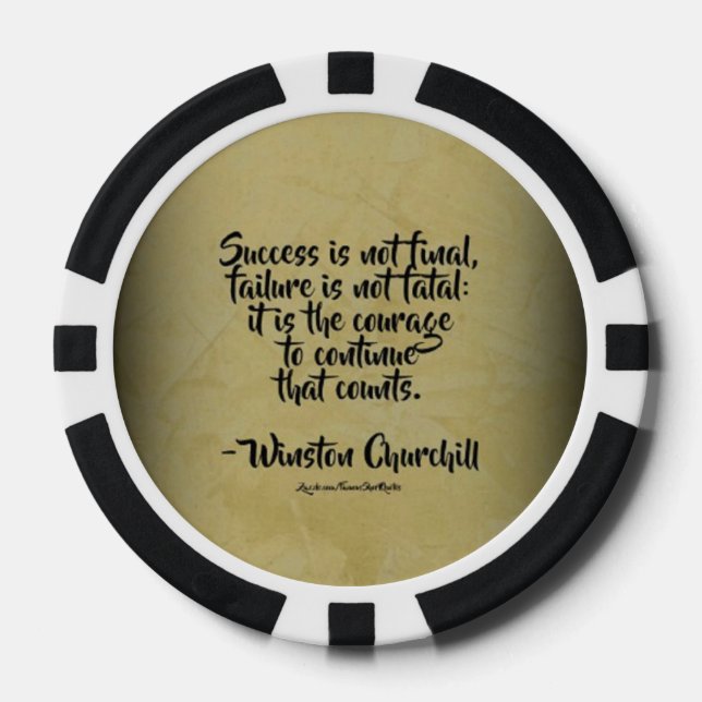 Winston Churchill Quote; Success Poker Chips (Front)