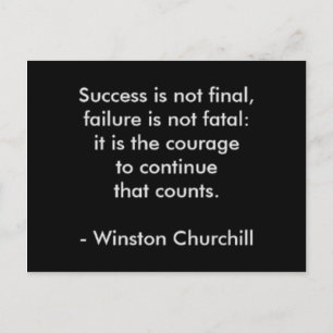 Winston Churchill Quote; Success Postcard
