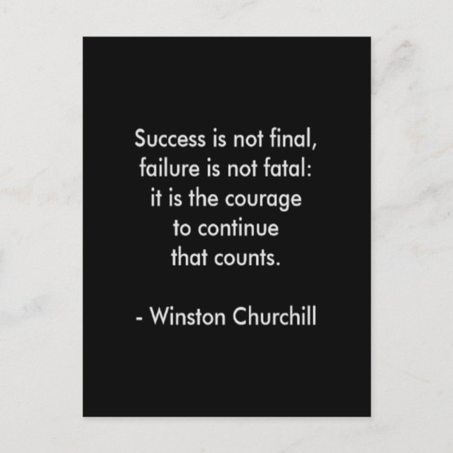 Winston Churchill Quote; Success Postcard (Front)