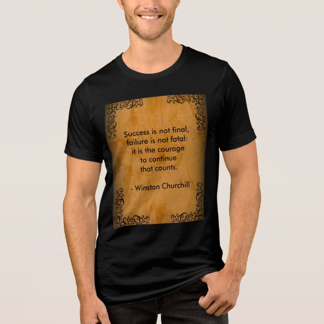 Winston Churchill Quote; Success Scroll & Stucco Tri-Blend Shirt (Front)