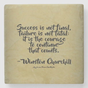 Winston Churchill Quote; Success Stone Coaster