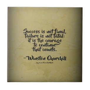 Winston Churchill Quote; Success Tile